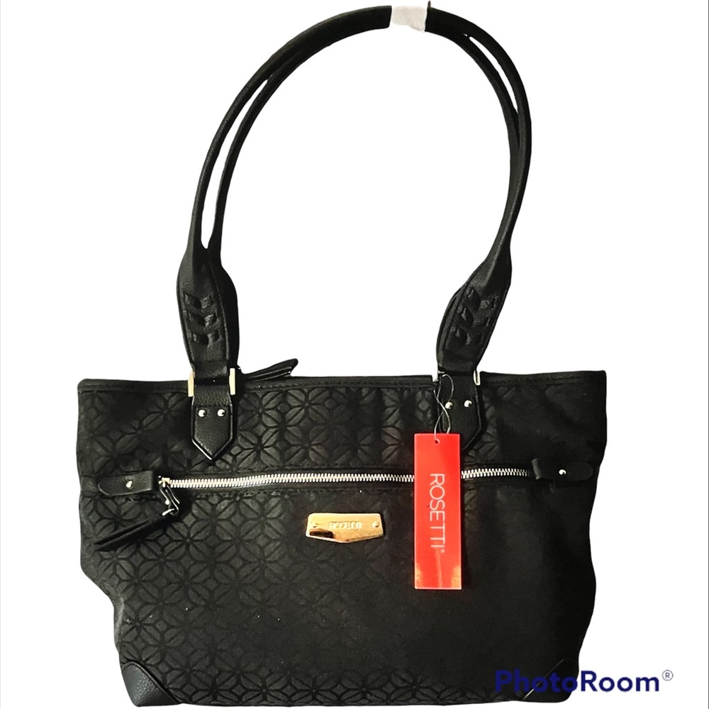 NWT ROSETTI JANET BLACK DOUBLE HANDLE SATCHEL - Picture 1 of 9